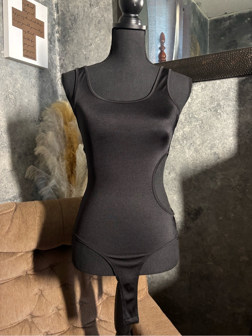 LOVE J Black Stretch Bodysuit